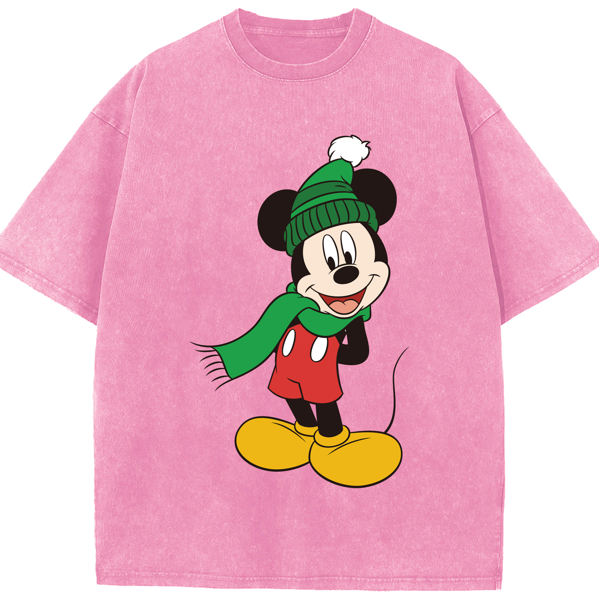 （画像用） ミッキーマウス Mickey Mouse 綿100% ヴィンテージ風 半袖Tシャツ（フロントプリント）